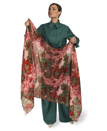 Палантин Женский W40-FLEUR.LINEARE/ROSE.CL